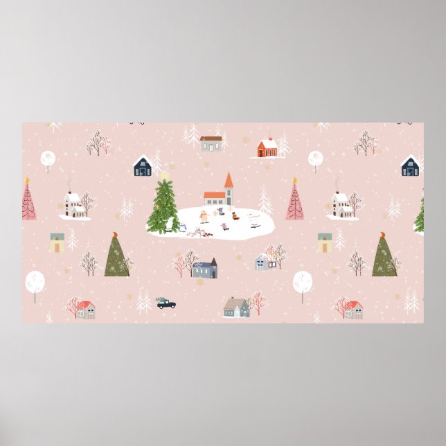 Póster Patrón sin inconvenientes Navidades pequeños en el (Frente)