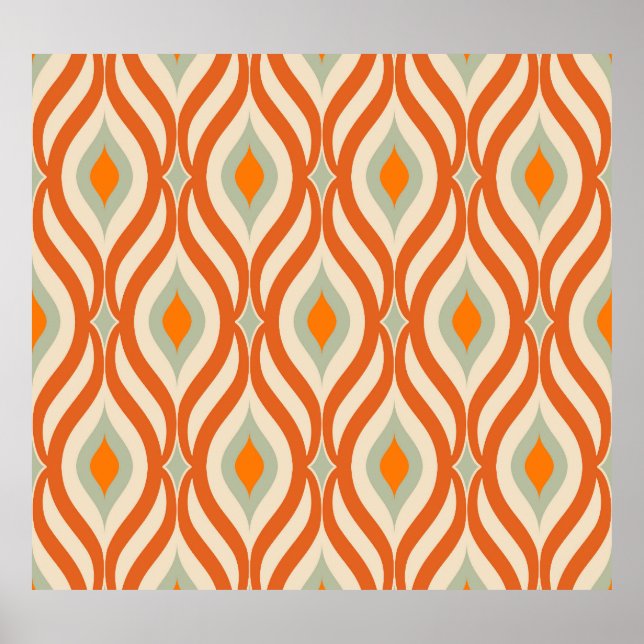 Póster Patrón sin problemas de estilo Retro Sixties (Frente)