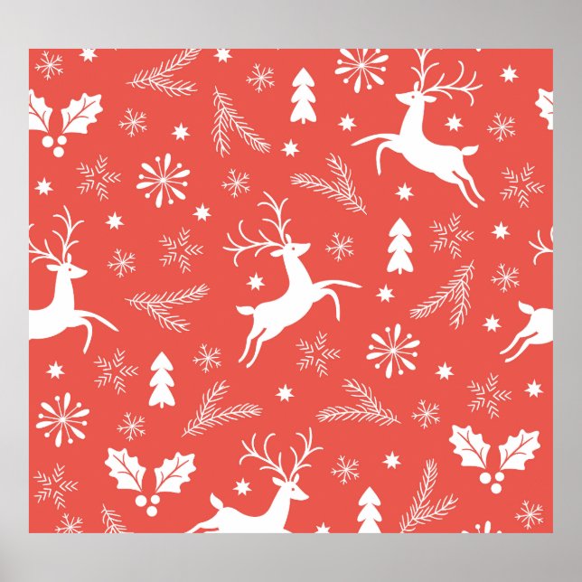 Póster Patrón sin problemas de Navidades festivos (Frente)