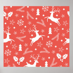 Póster Patrón sin problemas de Navidades festivos