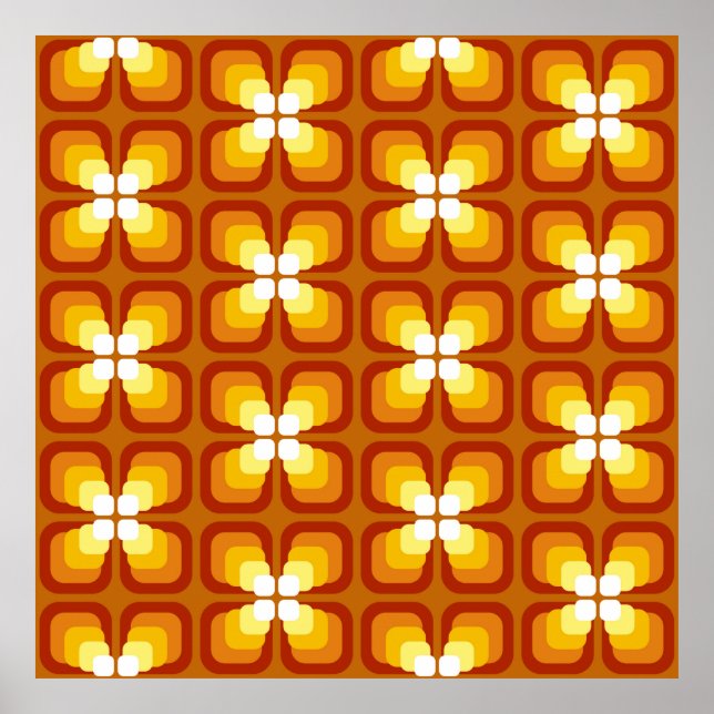 Póster Patrón sin soldadura con elementos florales abstra (Frente)