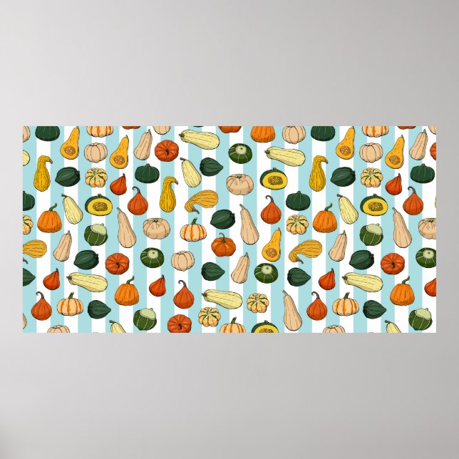 Póster Patrón sin soldadura con escuadrones dibujados a m (Frente)