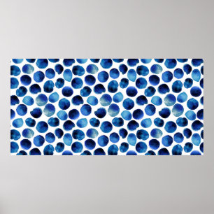 Póster Patrón sin soldadura con franja acuosa dibujada a