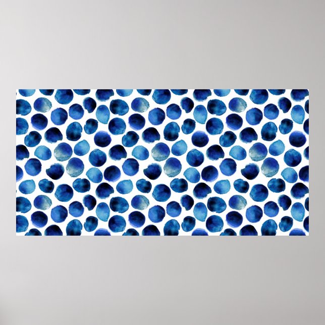 Póster Patrón sin soldadura con franja acuosa dibujada a  (Frente)