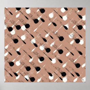 Póster Patrón sin soldadura de franjas geométricas marron