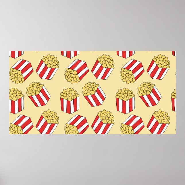 Póster Patrón sin soldadura de palomitas. Ilustraciones d (Frente)