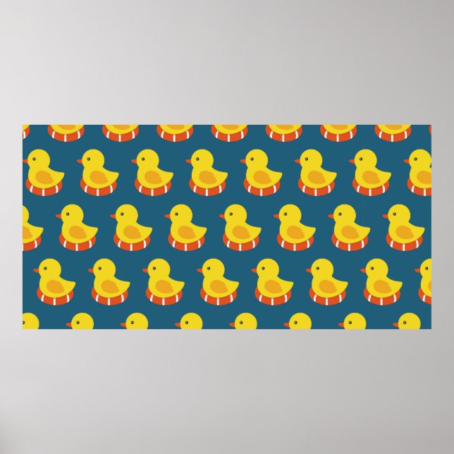 Póster patrón sin soldadura de pato de caucho amarillo. I (Frente)