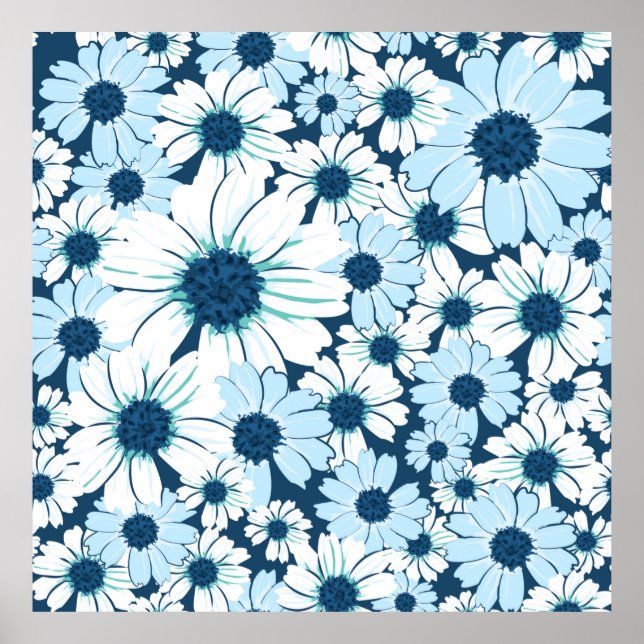 Póster Patrón sin soldadura floral/patrón textil floral,  (Frente)