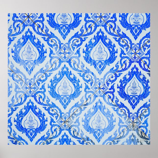 Póster Patrón tailandés: iglesia de cerámica. (Frente)