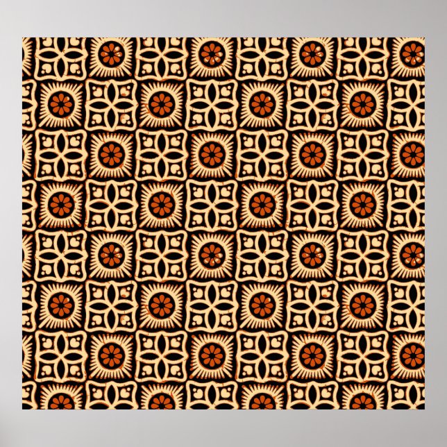 Póster Patrón textil abstracto y sin fisuras. (Frente)