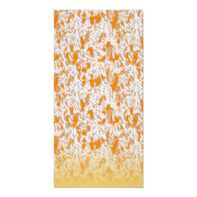 Póster Patrón textil con un vibrante naranja y gol (Anverso)