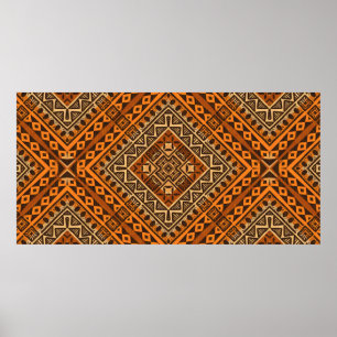 Póster Patrón textil étnico tribal estilo africano