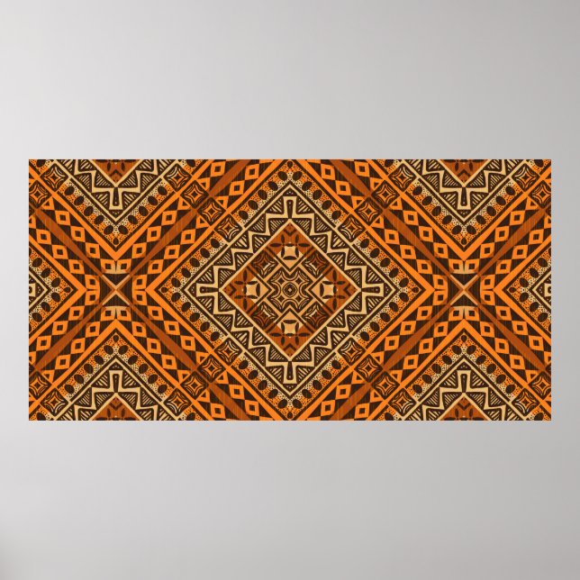 Póster Patrón textil étnico tribal estilo africano (Frente)