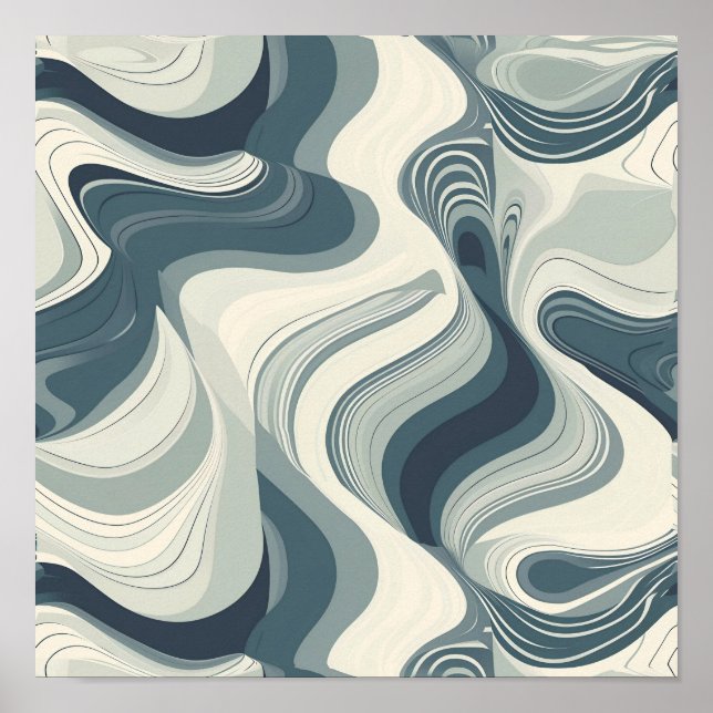 Póster Patrón topográfico de resumen en mosaico (Frente)