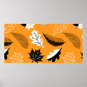 Póster patrón transparente con hojas. Colección de otoño.