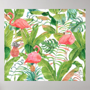 Póster Patrón transparente de acuarela dibujada a mano co