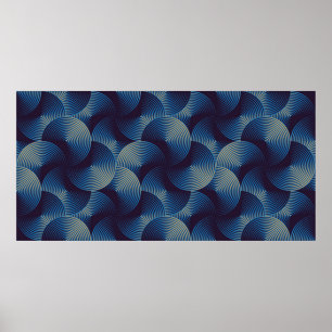 Póster Patrón transparente de círculos lineales metálicos