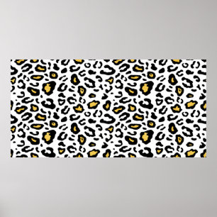 Póster Patrón transparente de piel de leopardo