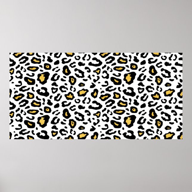 Póster Patrón transparente de piel de leopardo (Frente)