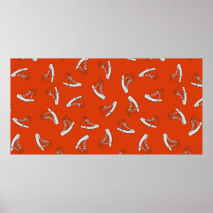 Póster Patrón transparente en el fondo rojo