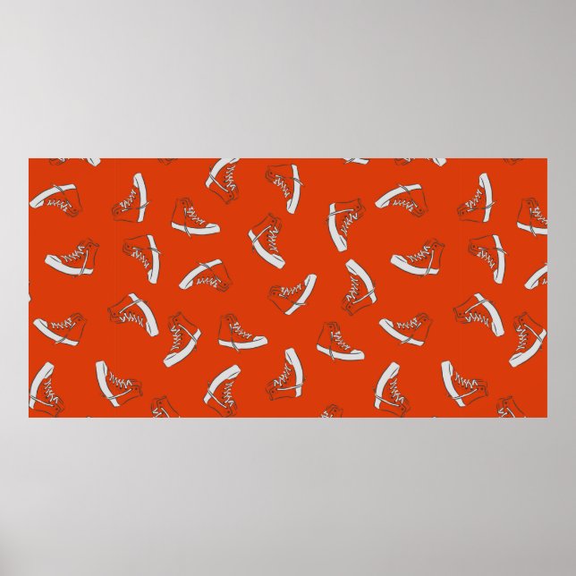 Póster Patrón transparente en el fondo rojo (Frente)