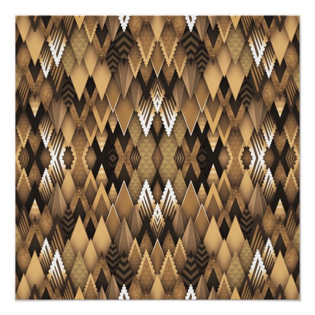 PÓSTER PATRÓN TRIANGULAR RÚSTICO TRIBAL (Anverso)
