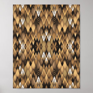 PÓSTER PATRÓN TRIANGULAR RÚSTICO TRIBAL