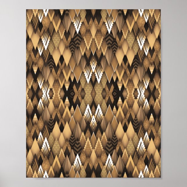 PÓSTER PATRÓN TRIANGULAR RÚSTICO TRIBAL (Frente)