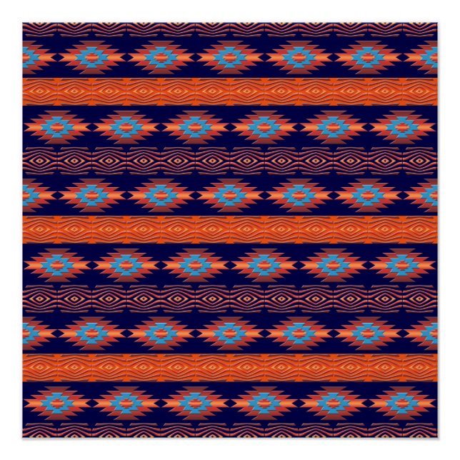 Póster Patrón tribal étnico del suroeste. (Anverso)