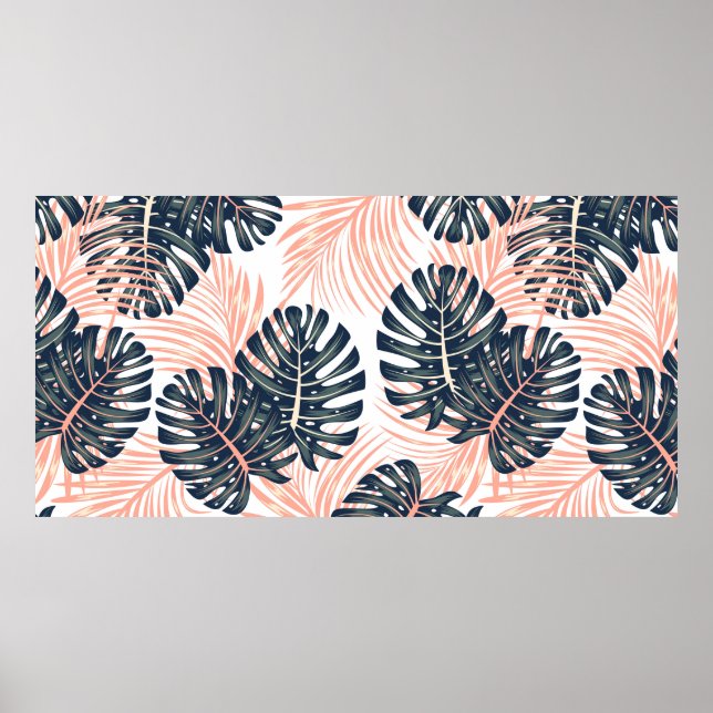 Póster Patrón tropical botánico sin costuras con fl (Frente)