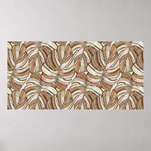 Póster Patrón tropical. Diseño gráfico con magnates asomb