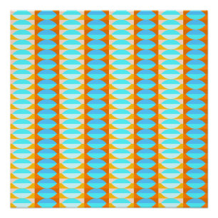 Póster Patrón Turquesa Azul Naranja Amarillo Colorido