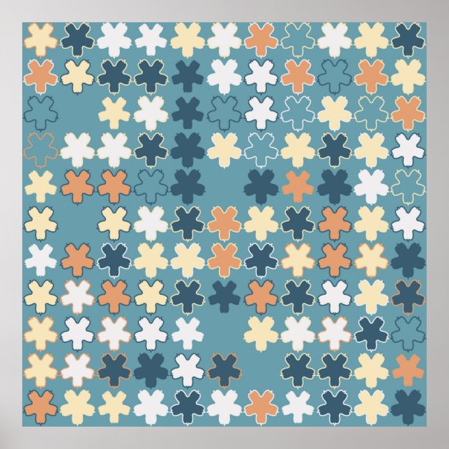 Póster Patrón uniforme geométrico abstracto sin costuras  (Frente)