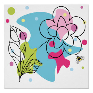Póster Patrón vectorial de moda de una flor de verano en 