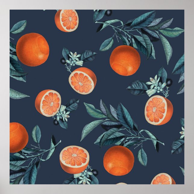 Póster Patrón VI de limón y hoja (Frente)