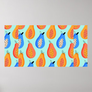 Póster patrón vintage. Cítricos de verano. Ilustración