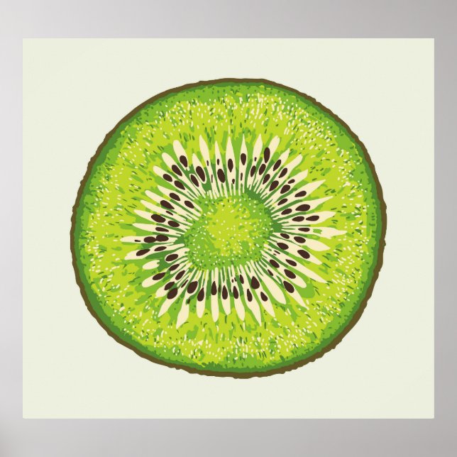 Póster Patrón vintage de kiwi. (Frente)