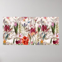 Patrón vintage de las flores con diversas plantas.