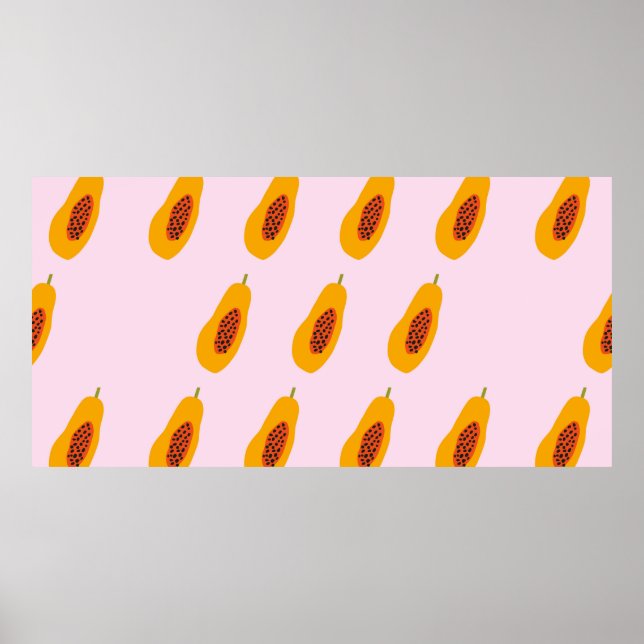 Póster Patrón vintage de Papaya (Frente)