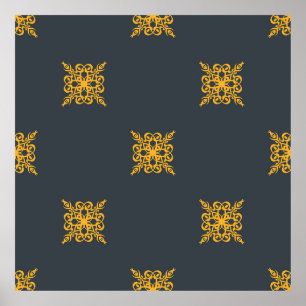 Póster Patrón vintage decorativo sin insuperables con ele