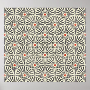 Póster Patrón vintage japonés, textura perfecta.