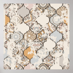 Póster Patrón vintage sin foco con efecto de attriti