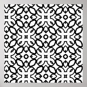 Póster Patrón vintage sin soldadura en las plantas orname