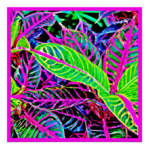 Póster Patrón Vivid Foliage Elegance