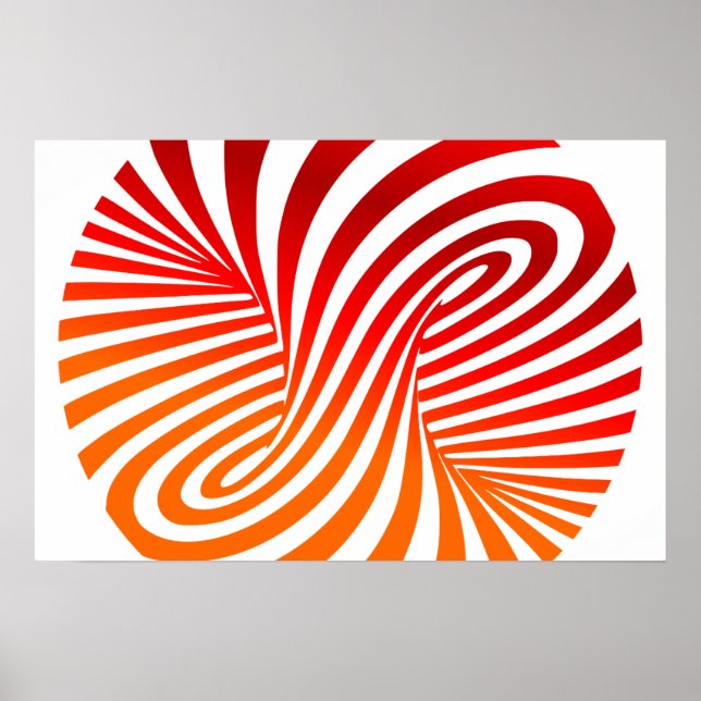 Póster Patrón vórtice rojo y blanco - Ilusión óptica (Frente)