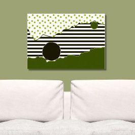 Póster Patrón y puntos verdes abstractos