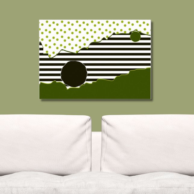 Póster Patrón y puntos verdes abstractos (Abstract Green Patterns)