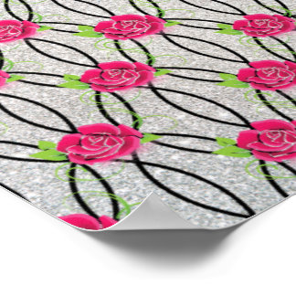 Póster Patrón Zig Zag, flor