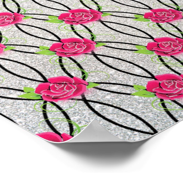 Póster Patrón Zig Zag, flor (Esquina)