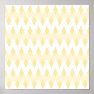 Póster Patrón Zigzag amarillo cremoso con formas de diama